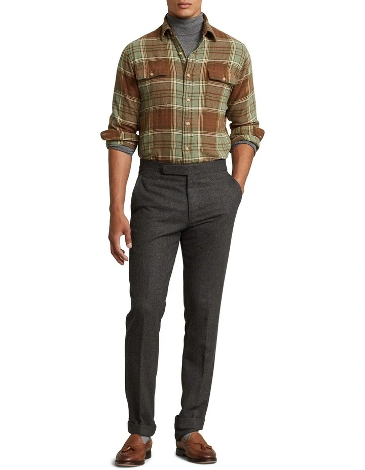 Polo Ralph Lauren Classic Fit Suede-Patch Twill Workshirt In Multi 3 Polo Ralph Lauren Classic Fit Suede-Patch Twill Workshirt In Multi - Image 3
